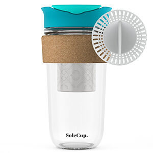 Solecup Reusable Glass Travel Cup Spill Proof Insulated Coffee Mug