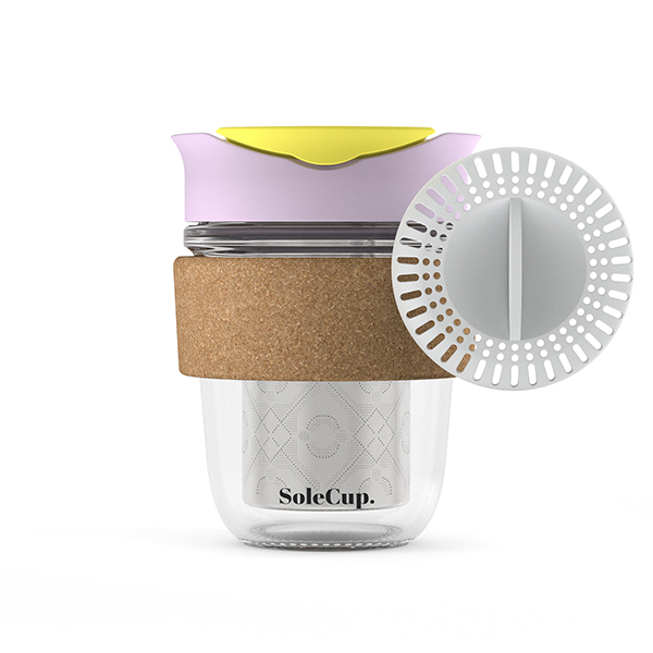 Reusable Mug with Tea Infuser and Smoothie Filter - Ice Cream
