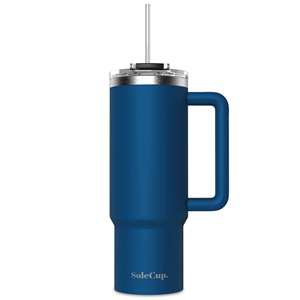 Extra Large Travel Cup with Handle - Navy Blue